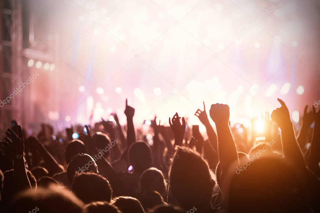 Picture of dancing crowd at music concert festival