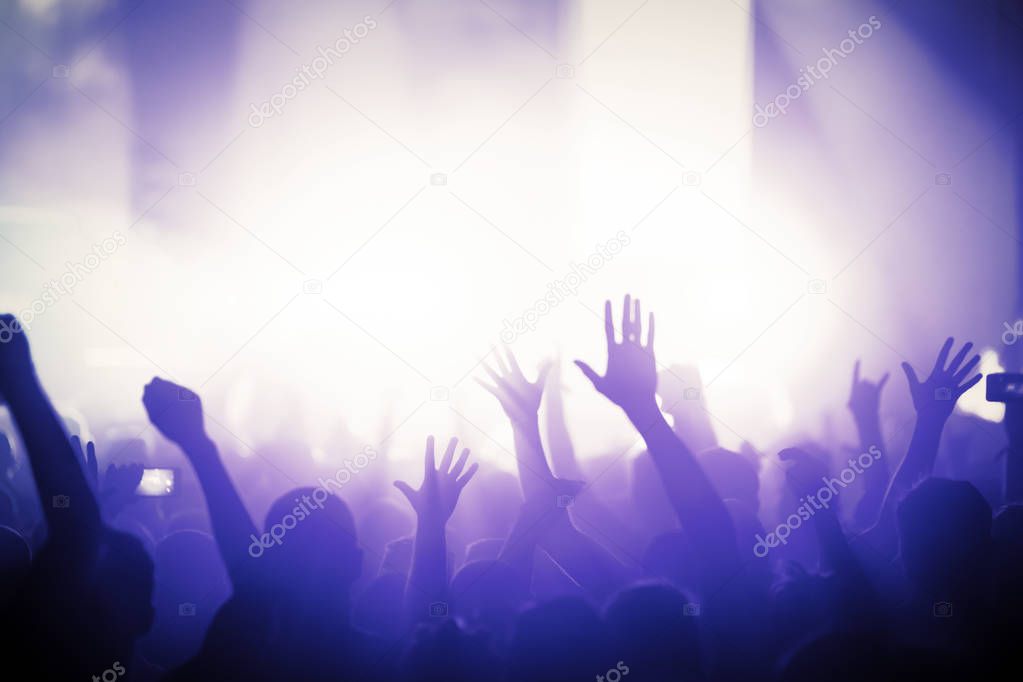 Picture of dancing crowd at music concert festival