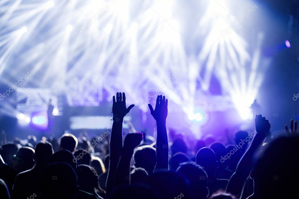 Picture of dancing crowd at music concert festival