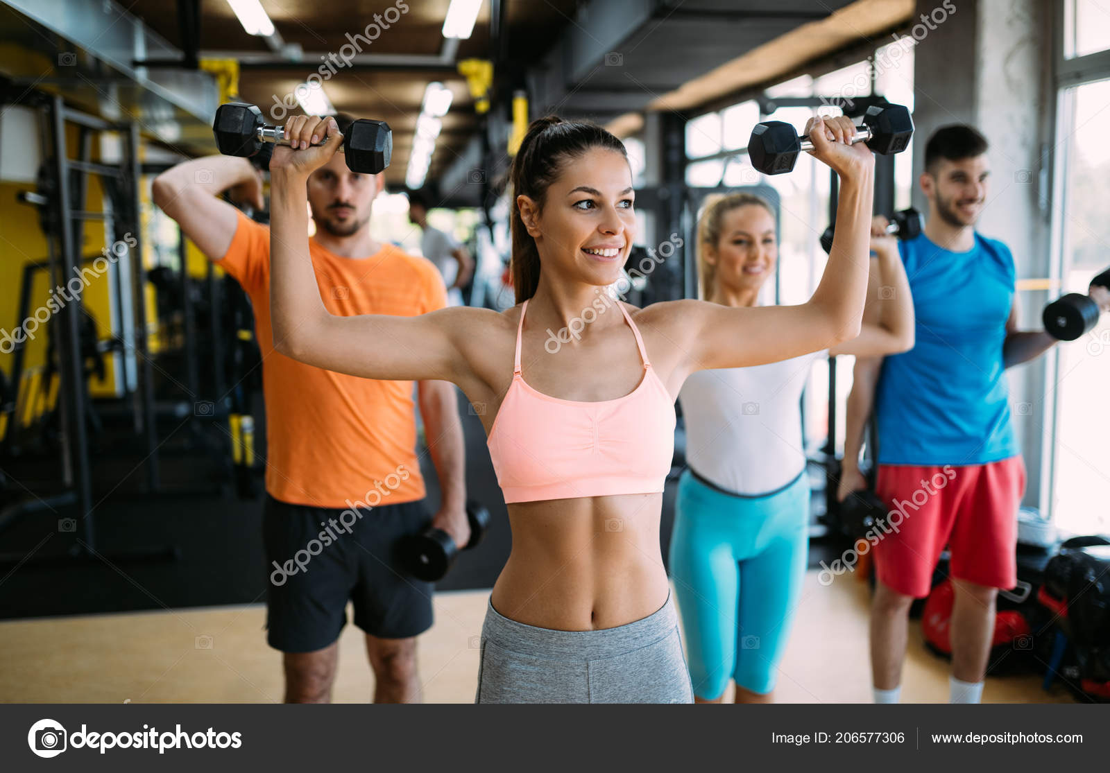 Group Healthy Fitness People Gym Stock Photo by ©nd3000 206577306