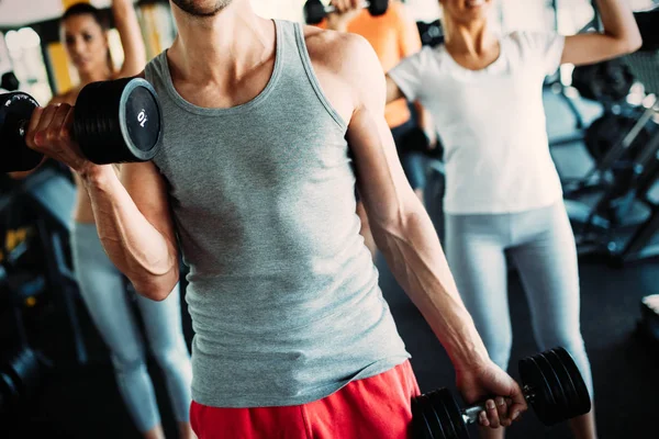 Fitness Deporte Ejercicio Estilo Vida Saludable Grupo Personas Felices Gimnasio — Foto de Stock