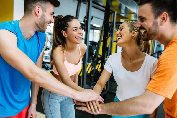 Fitness Sport Training Fitness Erfolg Und Lifestylekonzept Glückliche Menschen Der — Stockfoto