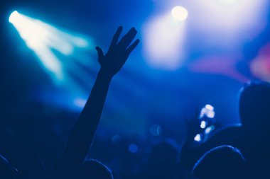 Konserde müzik performans zevk mutlu kalabalık tezahürat