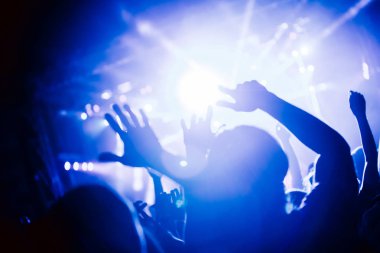 Konserde müzik performans zevk mutlu kalabalık tezahürat