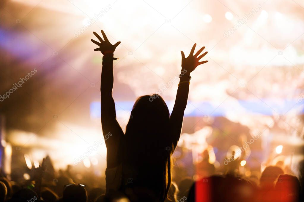 Picture of party dancing people at music festival