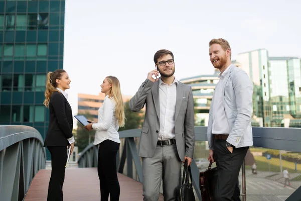 Business Group People Busy Colleagues Outdoor — Stock Photo, Image