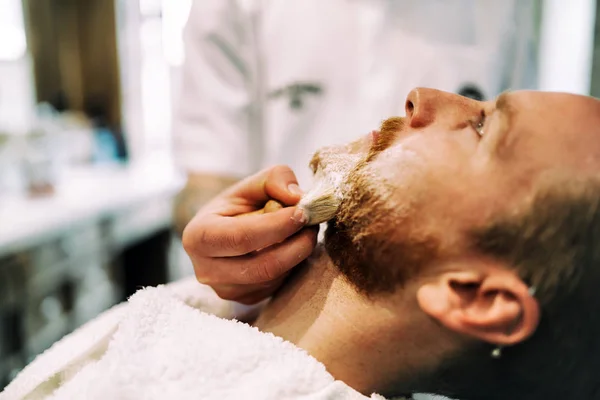 Hair Beard Mustache Treatment Barber Shop — Stock Photo, Image