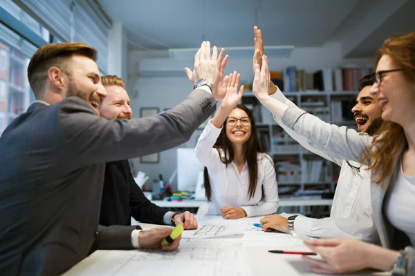 Happy Business Colleagues Celebrating Successful Business Year — Stock Photo, Image