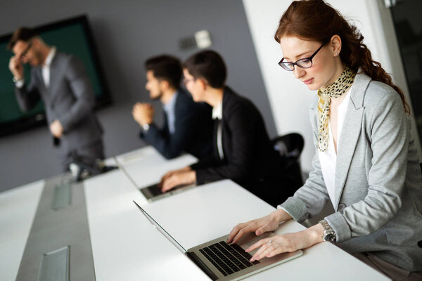 Enterpreneurs and business people conference in modern meeting room