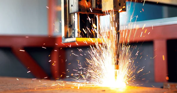 Hoge Precisie Cnc Gas Snijden Metaalplaat Metaalindustrie Fabriek — Stockfoto