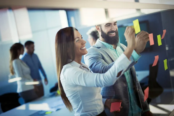 Concepto Reunión Negocios Colaboradores Equipo Trabajo Proyecto Inicio Oficina — Foto de Stock