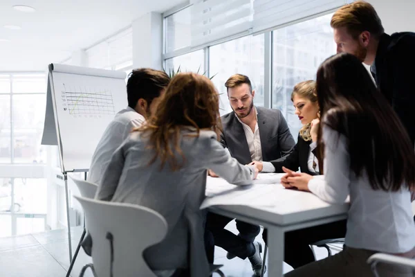 Group Young Architects Working Together Project — Stock Photo, Image