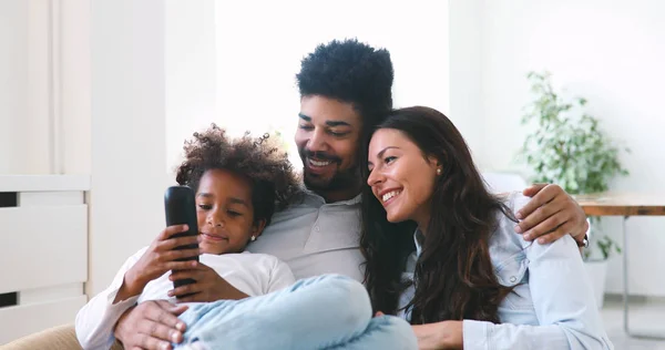 Cute African American Family Enjoying Time Together — Stock Photo, Image