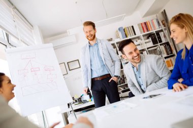 Ofiste çalışan bir şeyler ve iş adamları