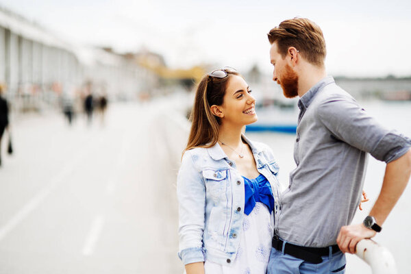 Couple enjoying time spent together outdoors