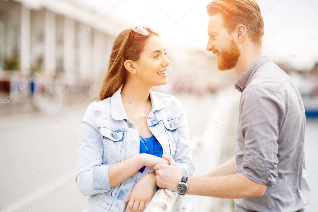 Two people in love spending time together