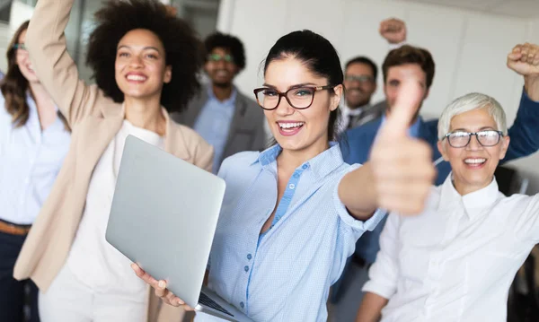 Group Successful Business People Happy Office — Stock Photo, Image
