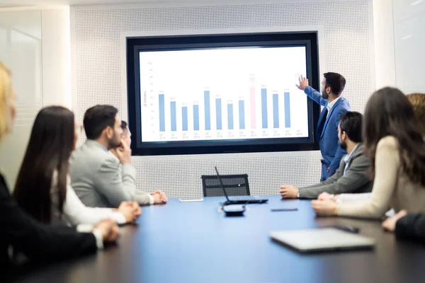 Immagine Una Riunione Lavoro Una Moderna Sala Conferenze — Foto Stock