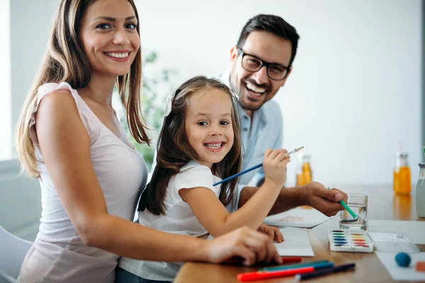 Famiglia Felice Divertirsi Insieme Casa — Foto Stock