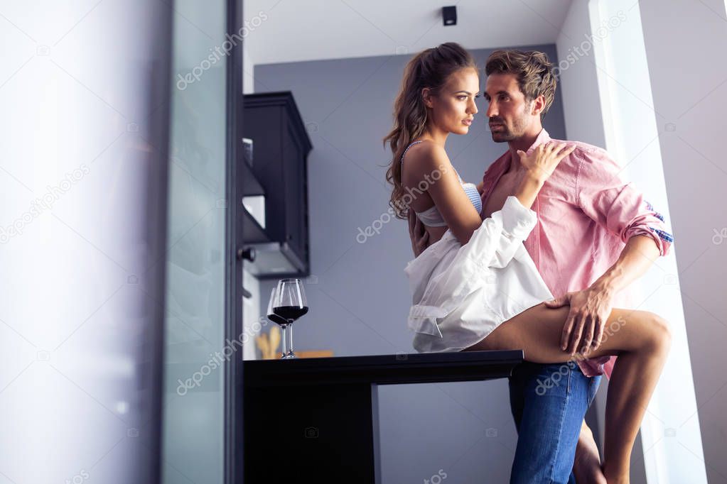 Sensual photo of a young sexy couple