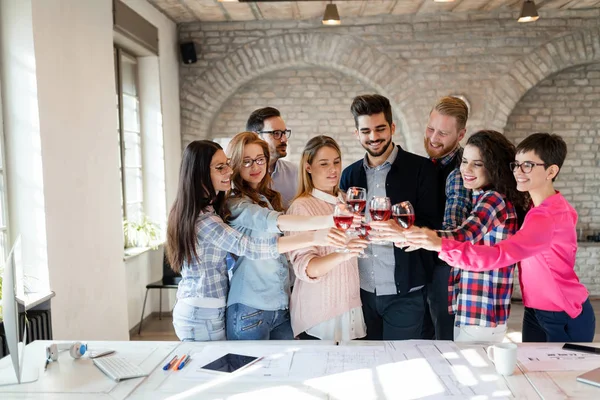 Picture Successful Business Team Having Celebration Office — Stock Photo, Image