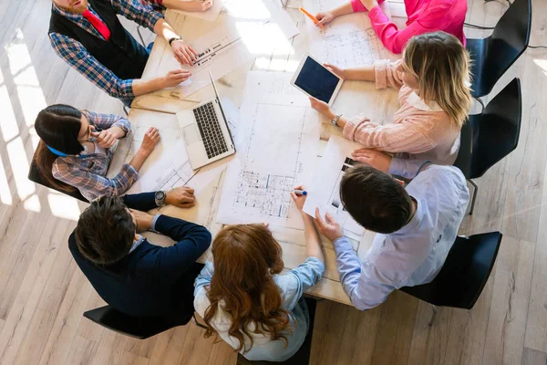 Startupteamwork Brainstormvergadering Concept Mensen Die Project Samenwerken — Stockfoto