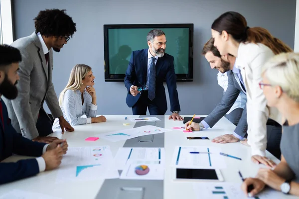 Meeting Zakenlui Corporate Success Brainstormen Teamwork Office Concept — Stockfoto