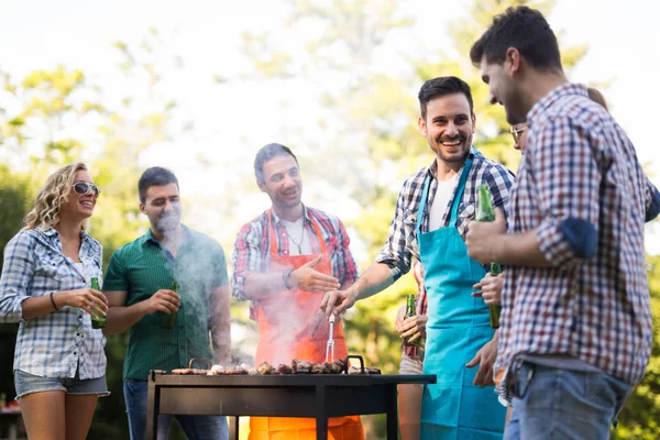 Friends Having Barbecue Party Nature — Stock Photo, Image