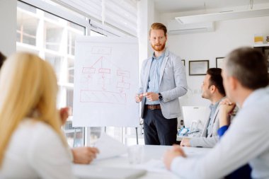 Ders ve beyaz yakalı arkadaşları için iş ofiste eğitim