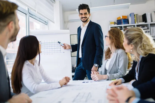 Business people working together on project and brainstorming in office — Stock Photo, Image