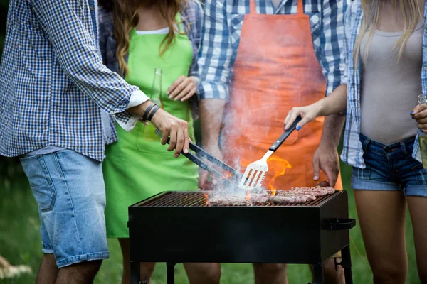 Arkadaşlar Barbekü Partisinin Tadını Çıkarıyorlar — Stok fotoğraf