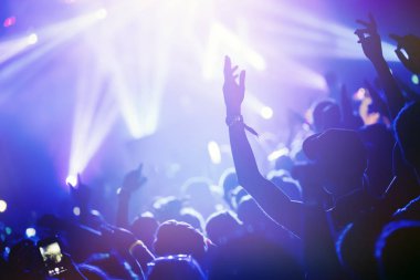 Konserde müzik performans zevk mutlu kalabalık tezahürat