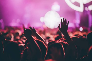 Konserde müzik performans zevk mutlu kalabalık tezahürat