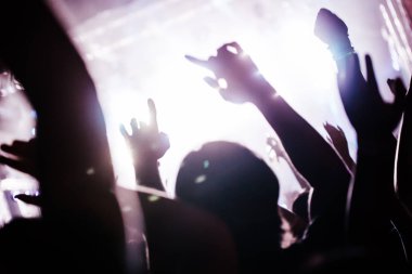 Konserde müzik performans zevk mutlu kalabalık tezahürat