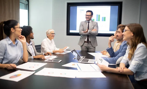 Reunión Empresa Corporativa Éxito Negocios Gente Lluvia Ideas Trabajo Equipo —  Fotos de Stock