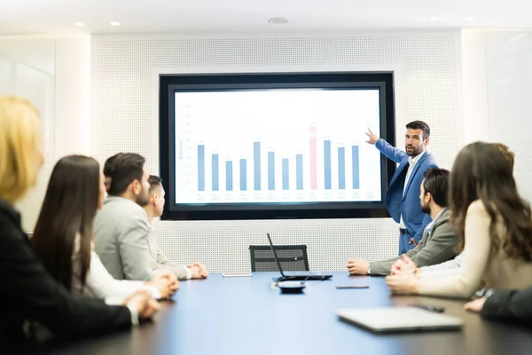 Immagine Una Riunione Lavoro Una Moderna Sala Conferenze — Foto Stock