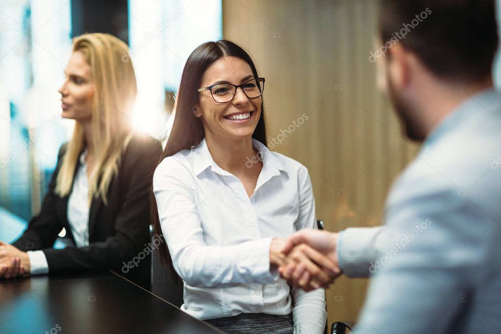 Picture of business people discussing on meeting seminar