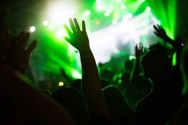 Resim Müzik Festivali'nde insanlar dans partisi
