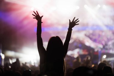 Resim Müzik Festivali'nde insanlar dans partisi