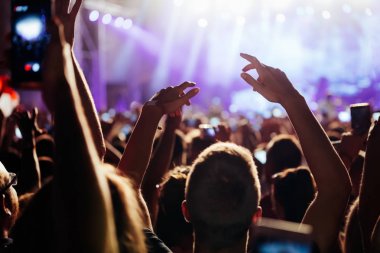 Resim Müzik Festivali'nde insanlar dans partisi