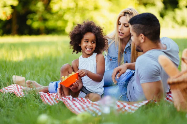 Gelukkige Familie Plezier Tijd Samen Picknick — Stockfoto