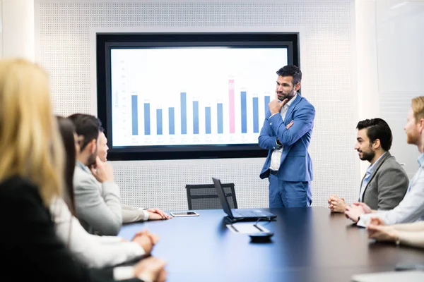 Immagine Una Riunione Lavoro Una Moderna Sala Conferenze — Foto Stock