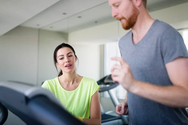 People Running Treadmill Health Club Cardio — Stock Photo, Image