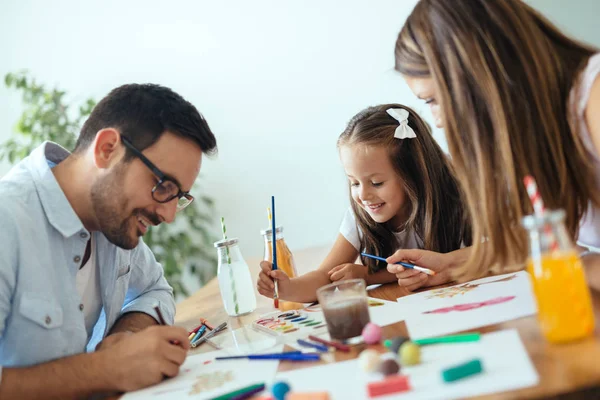 Gelukkige Familie Plezier Tijd Samen Thuis — Stockfoto