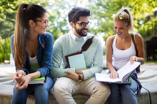 Diversidad Estudiantes Amigos Trabajo Equipo Ideas Felicidad Concepto — Foto de Stock