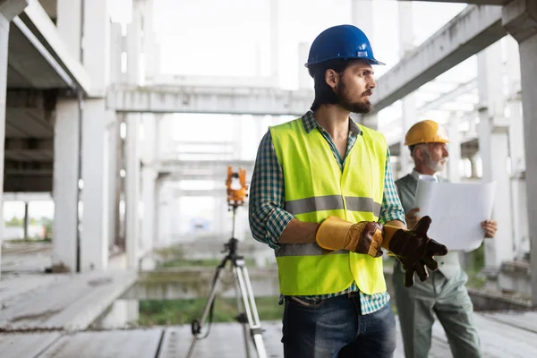 Team Von Geschäftsleuten Der Gruppe Architekt Und Ingenieur Auf Der — Stockfoto