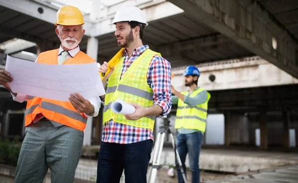 Group Construction Engineer Working Construction Site Management Construction Site — Stock Photo, Image