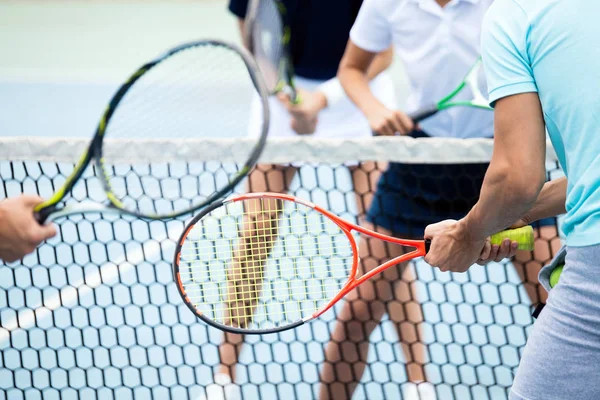 Des Gens Forme Jouant Tennis Ensemble Concept Sportif — Photo