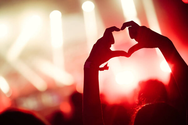 Picture of dancing crowd at music concert festival