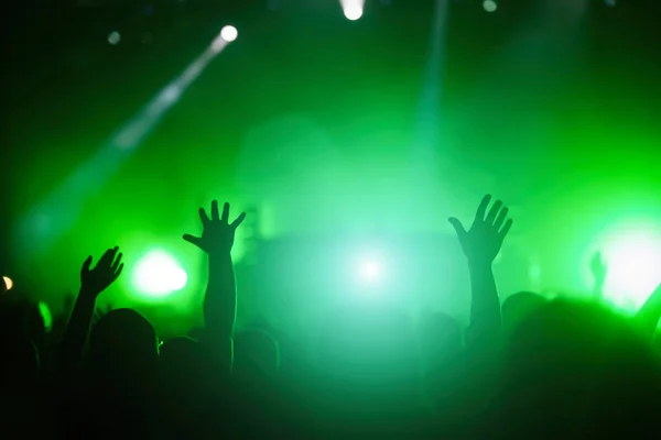 Foto Van Dansende Menigte Concert Muziekfestival — Stockfoto